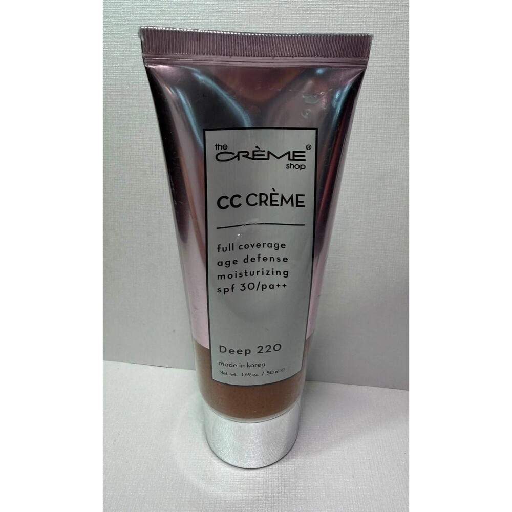 The Crème Shop CC Crème Full Coverage Deep 220 Age Defense SPF 30 1.69oz Korean